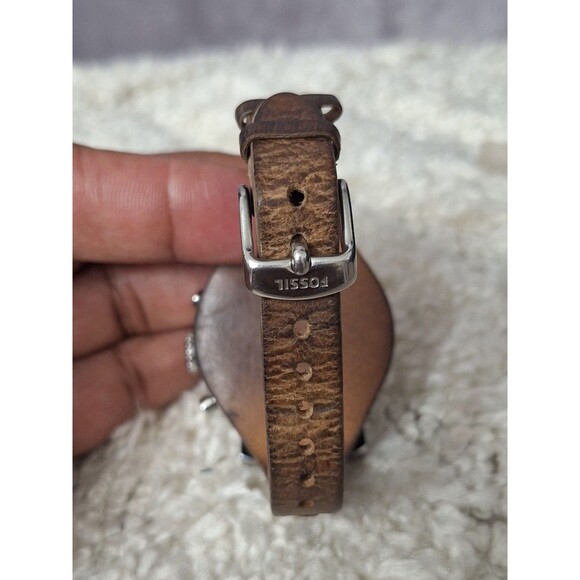 Fossil Original Boyfriend Chronograph Leather Watch Water Resistant NEED BATTERY - Picture 4 of 13